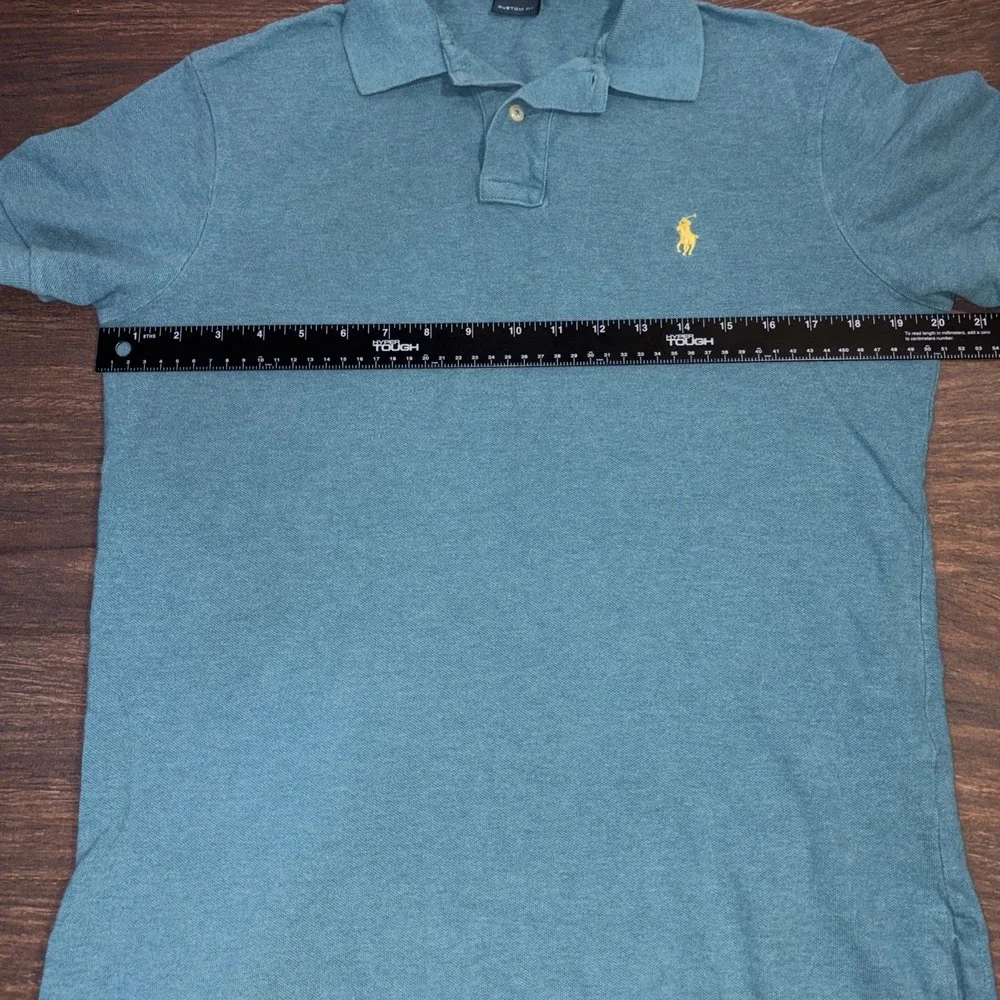 Polo Ralph Lauren Men's Medium Custom Fit Short Sleeve Teal Polo Shirt